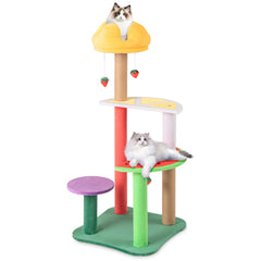 45 Inch Multi-Level Cat Tree with Plush Padded Top Perch and Fruit-Shaped - view 4
