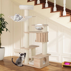 69 Inches Tall Cat Tree with Cozy Top Perch and Washable Plush Cushions - view 3