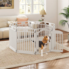 8-Panel Tall Plastic Dog Fence Indoor Outdoor Puppy Pen with Locking Door Pet - view 3