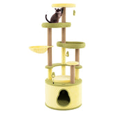 Large Avocado Cat Tree Multi-level Cat Tower with Private Condo