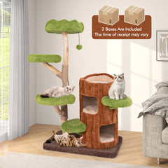 Multi-level Cat Tree with Double Decker Cat House and Sisal Panel - view 2