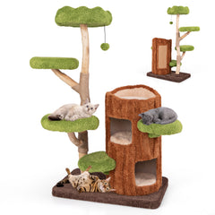 Multi-level Cat Tree with Double Decker Cat House and Sisal Panel - view 4