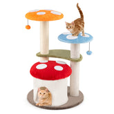 35 Inch Tall Cat Tower with Sisal Scratching Posts Cat Condo and Padded