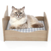 Elevated Pet Bed Frame with Rails and Cute Headboards Cat House