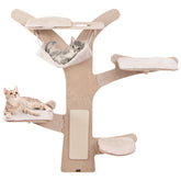 Wall-Mounted Cat Tower with Hammock Platforms and Sisal Scratching Mat Cat Tree