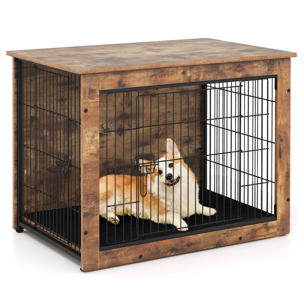 Dog Crate Furniture with Cushion and Double Doors for Small/Medium Dogs-33
