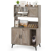 Large Cat Litter Box Enclosure with Display Storage Shelves Cat House