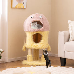 Cute Monster-Themed Cat Tower with 2 Private Condos and 3-Level Activity Center - view 3