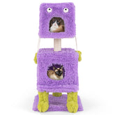 Cute Monster-Themed Cat Tower with 2 Private Condos for Small Place Cat Tree