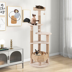 59 Inches Cat Tree with Perch and Soft Hammock for Indoor Cats - view 2