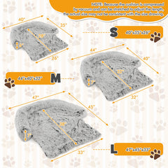 White Plush Calming Dog Couch Bed with Anti-Slip Bottom - view 4
