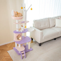 Multi-level Cat Tower with Sisal Covered Scratching Posts Cat Tree - view 3