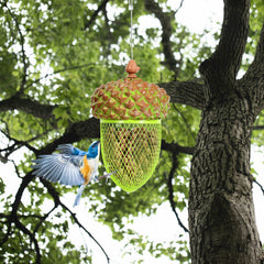 Metal Acorn Wild Bird Feeder Outdoor Hanging Food Dispenser for Garden Yard - view 2