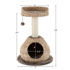 28 Inches Hand-Made Cat Tree Tower with Jump Platform - view 4