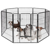 8 Metal Panel Heavy Duty Pet Playpen Dog Fence with Door-48 inches Pet Gate