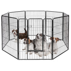 8 Metal Panel Heavy Duty Pet Playpen Dog Fence with Door-48 inches Pet Gate