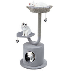 42 Inch Cat Tree with Curved Metal Supporting Frame and Sisal Scratching Board - view 4