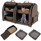 Double Compartment Pet Carrier with 2 Removable Hammocks Cat Furniture