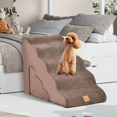 22 Inches and 11 Inches Foam Pet Stairs Set with 5-Tier and 3-Tier Dog Ramps - view 2