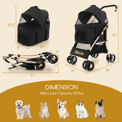 3-In-1 Pet Stroller with Removable Car Seat Carrier - view 4