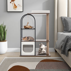 47 Inch Tall Cat Tree Tower Top Perch Cat Bed with Metal Frame - view 3