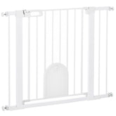 30"-41" Extra Wide Pet Gate Barrier with Small Door, 30"H Dog Gate with Safety