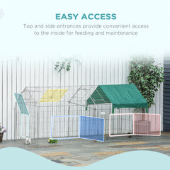 Pet Playpen with Roof, Metal Guinea Pig Cage, Rabbit Pen, Chicken Coop Run - view 4