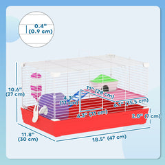 18.5'' Hamster Cage with Exercise Wheel and Water Bottle Dishes, Rat House - view 2