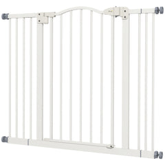 Extra Tall Dog Gate with Door, Pressure Fit, Auto Close, Double Locking