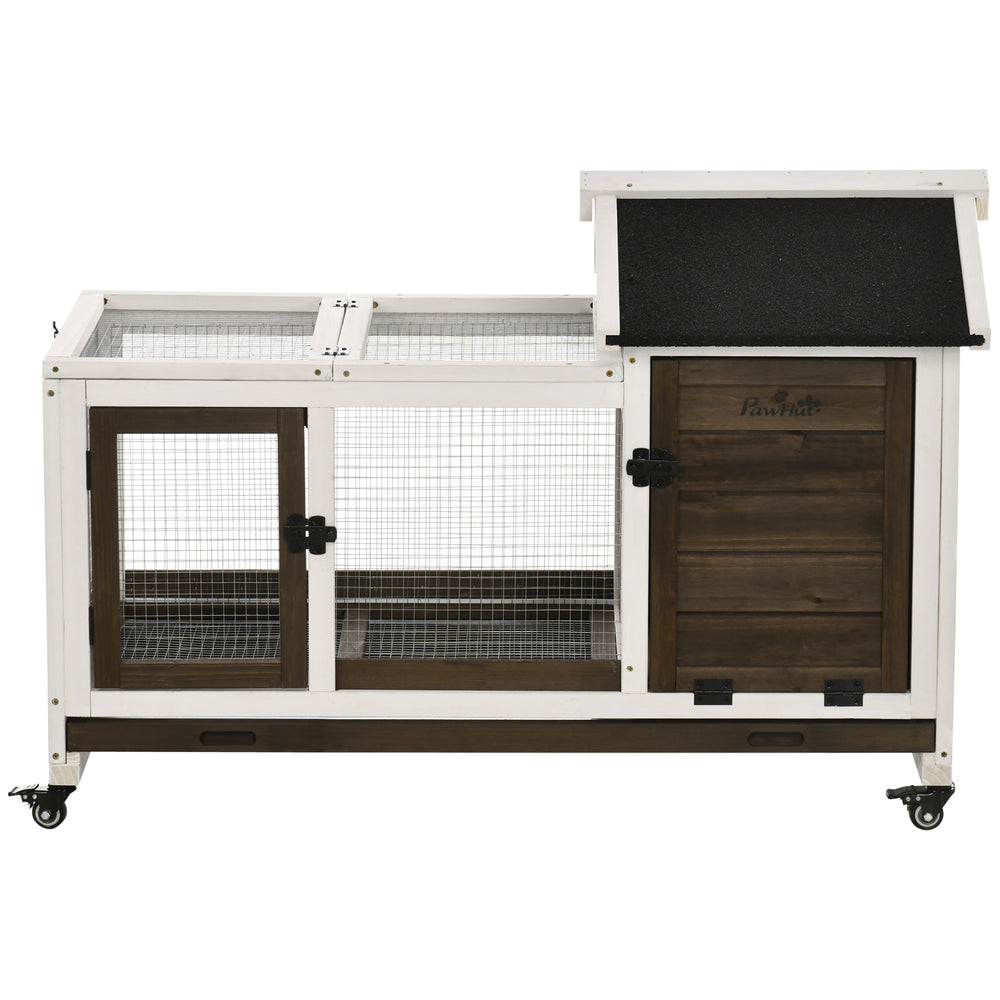 Rabbit Cage with Wheels, Ramp, Run, Tray for Indoor Outdoor, Suitable