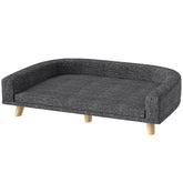 Dog Sofa for Large Dogs with Washable Cover, Anti-slip Foot Pads, Dark Dog Sofa