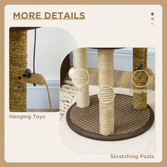17" Cat Tree, Kitty Activity Centre with Hanging Toys, Cat Tower with Jute - view 4
