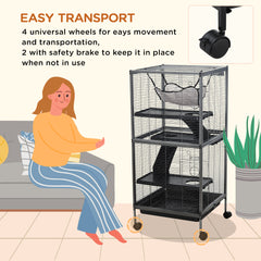 4-Tier Rolling Small Animal Cage, Deluxe Ferret Cage for Mink Chinchilla Kitten - view 4