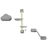 3PCs Cat Shelves with Hammock, Scratching Posts, Platforms Cat Wall Shelf