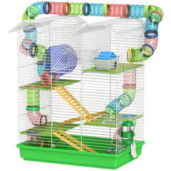 18.5" Hamster Cage, 5 Tiers Small Animal House with Tunnel Tube System