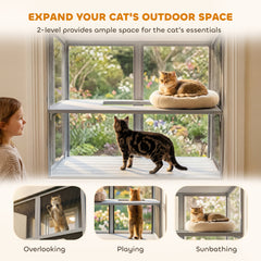 Catio Outdoor Cat Enclosure Wall-Mounted 2-Level Outdoor Cat House - view 3