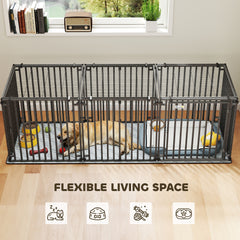 83 Inch Heavy Duty Dog Crate, Extra Large Metal Dog Cage Kennel with Mat - view 4