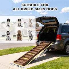 Foldable Dog Car Ramp, Dog Ramp with Anti-Slip Steps, Pet Stairs for Senior - view 2