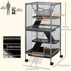 4-Tier Rolling Small Animal Cage, Deluxe Ferret Cage for Mink Chinchilla Kitten - view 2