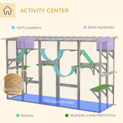 Large Outdoor Catio with Condos, Platforms, Doors, Ladders, Weather-Resistant - view 4