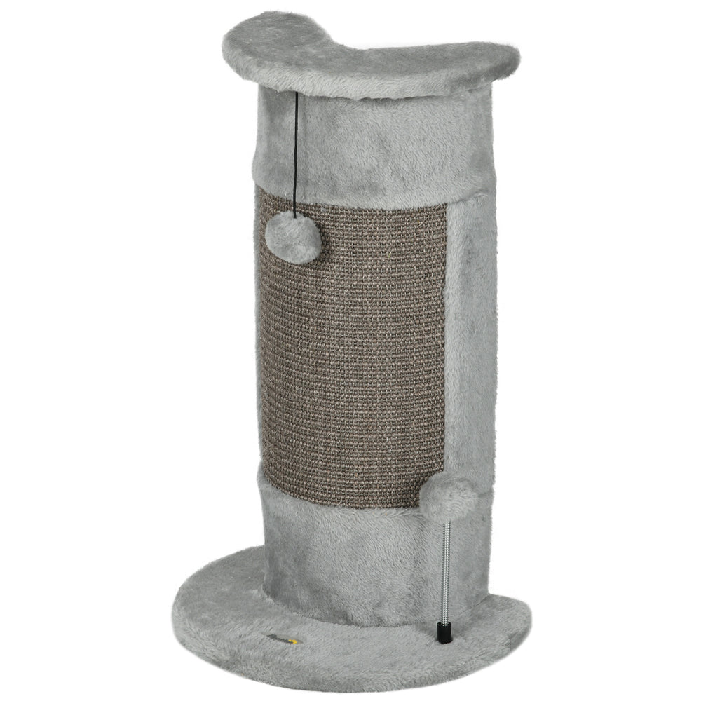 23" Cat Scratching Post with Covered Plush, Play Balls, for Indoor Cats
