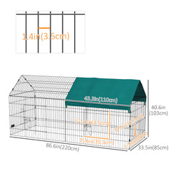 87" Small Animal Cage with Roof, Indoor/Outdoor Use, for Chicken, Rabbits - view 2