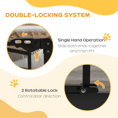 Auto-Close Pet Gate, Stair Gate with Cat Door, Double Locking for Doorways - view 4