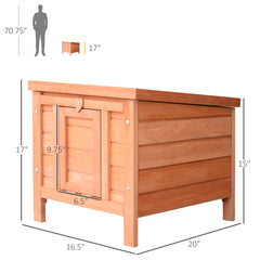Wooden Rabbit Hutch, Bunny Cage with Waterproof & Openable Asphalt Roof - view 2