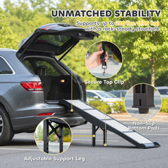 Foldable Dog Car Ramp with Support Leg, Non-Slip TPR Surface, 69" x 15.7" - view 4