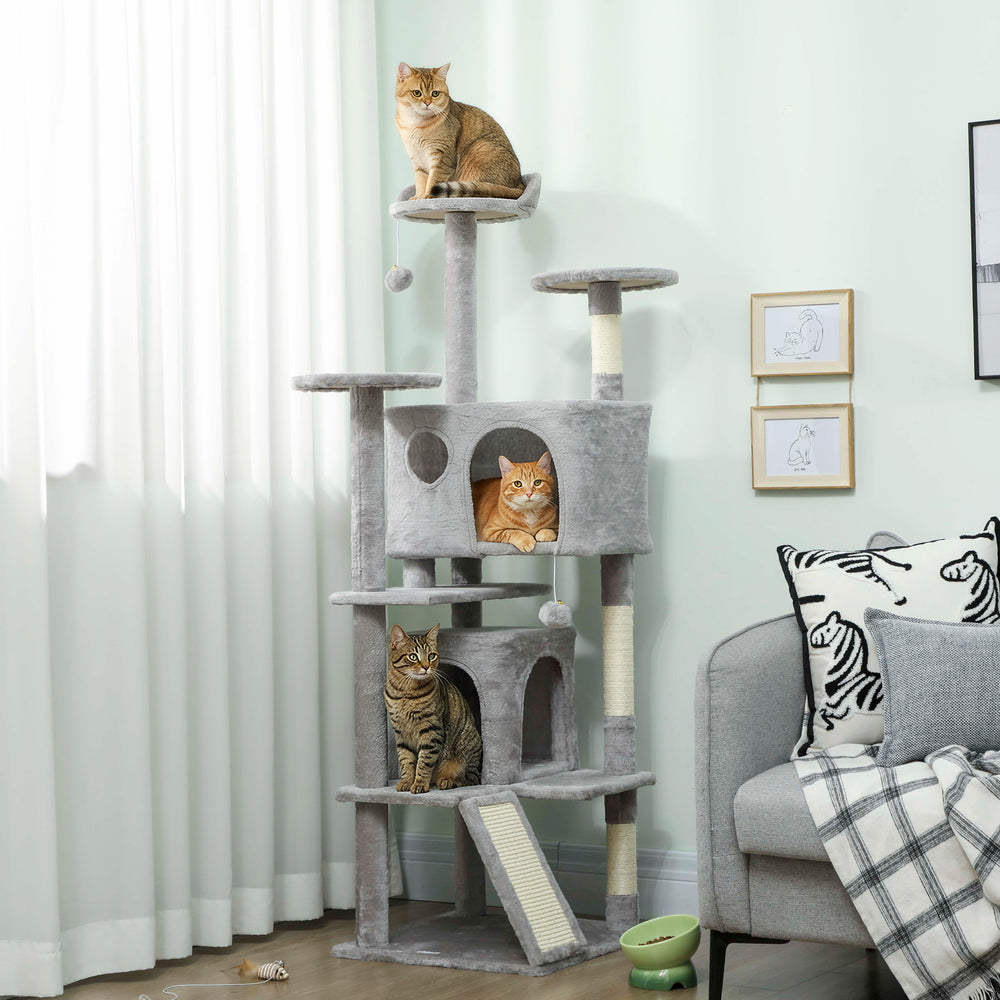 54" Cat Tree, Multi-Level Cat Tower with Scratching Posts, Cat Condos, Bed - view 7