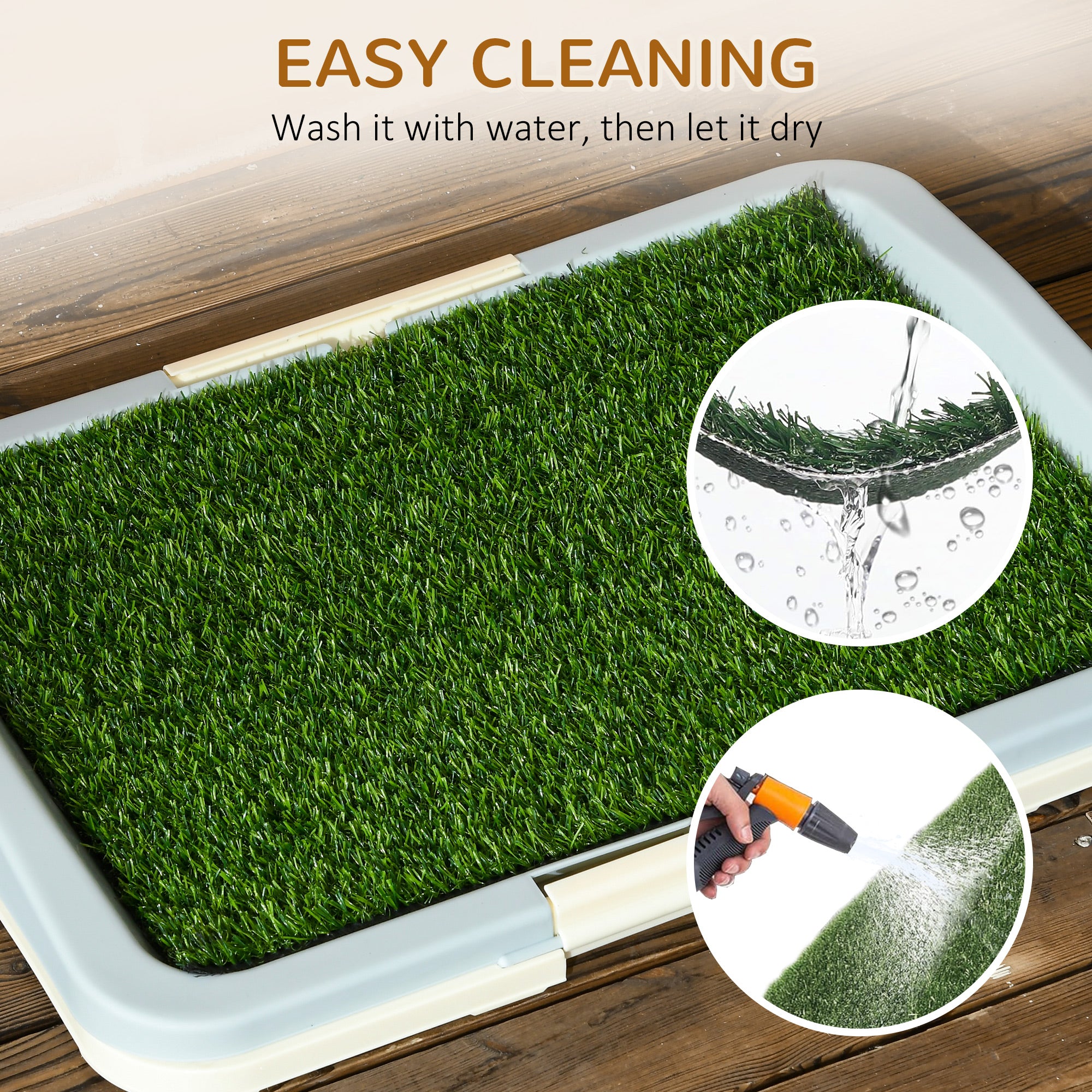Puppy Training Pad, Indoor Portable Puppy Pad, with Artificial Grass, Grid - view 5