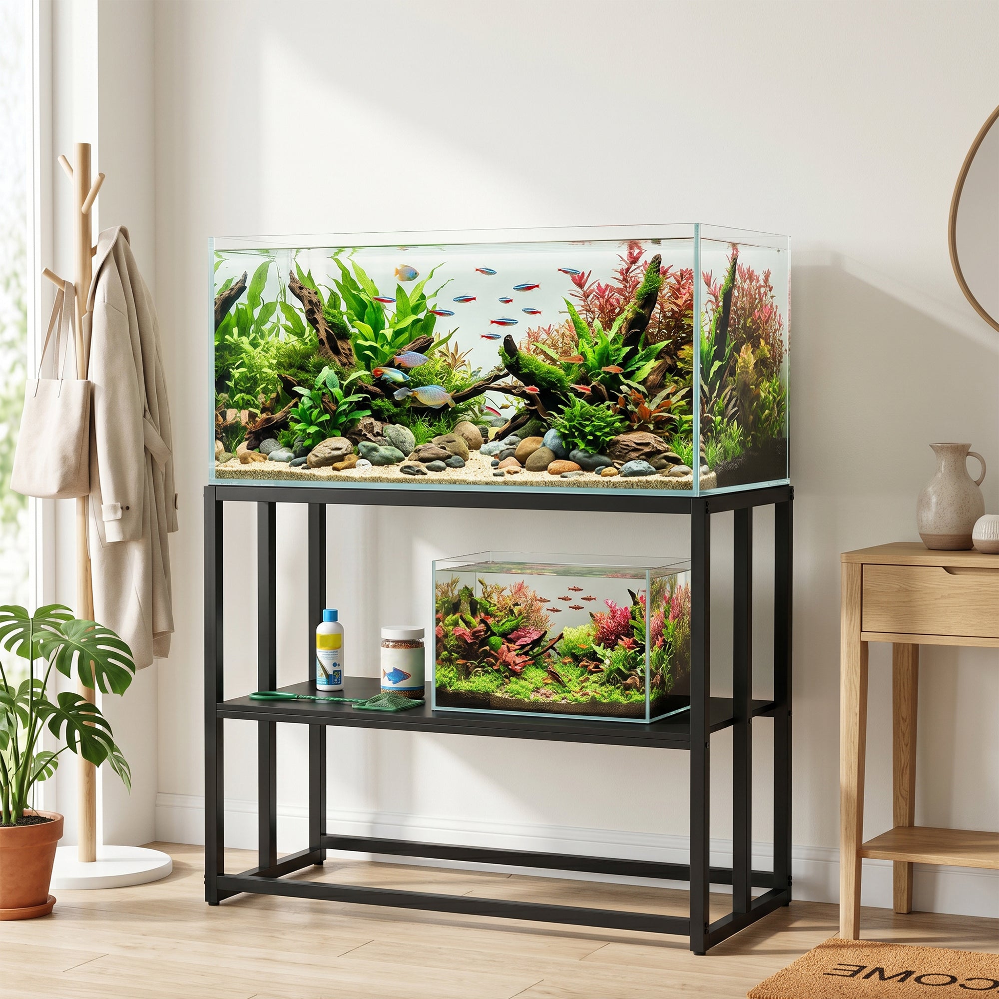 40 Gallon Fish Tank Stand, Heavy Duty Aquarium Stand with Storage Shelf - view 7
