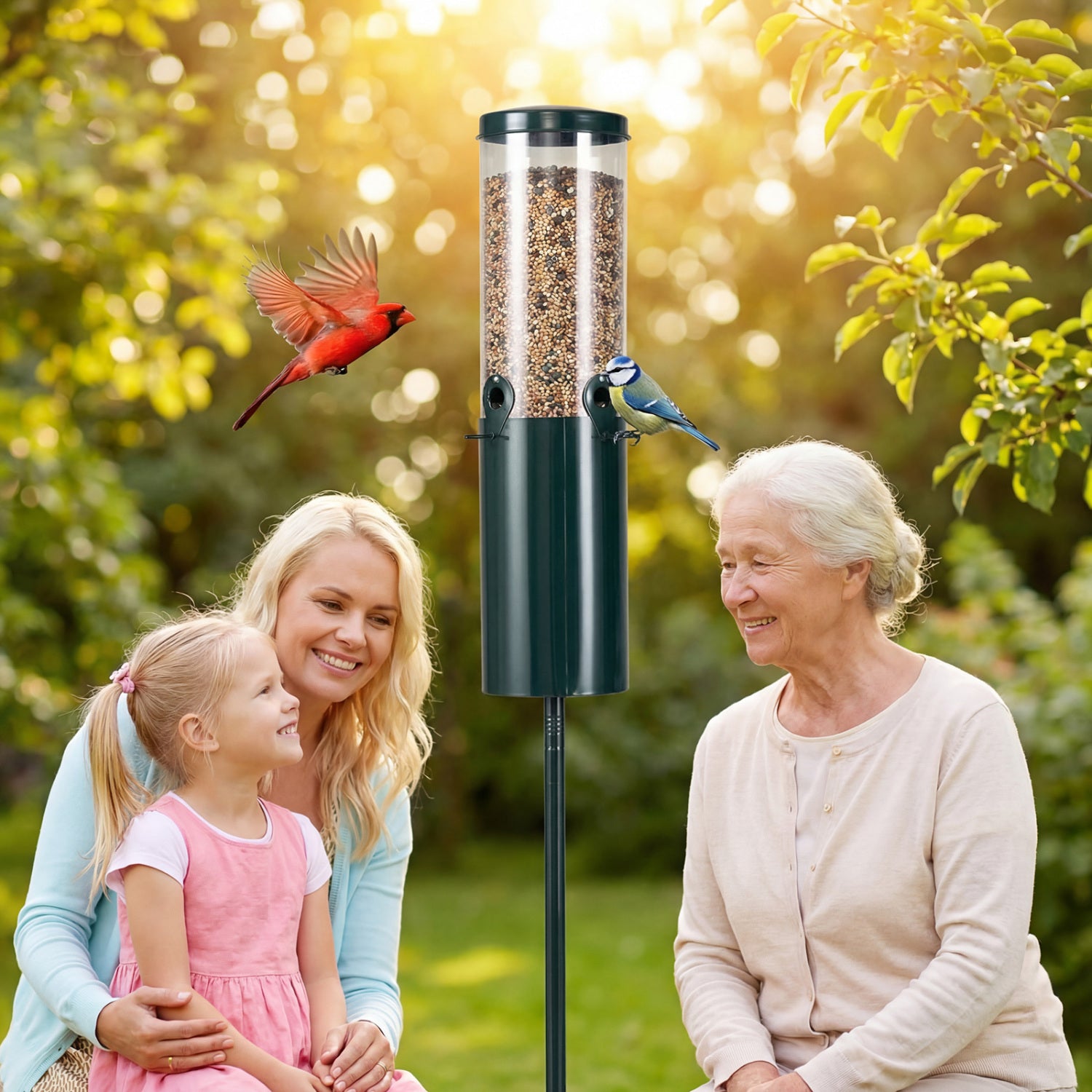 10 LBS Large Capacity Squirrel Proof Bird Feeder with Pole Mount and Baffle - view 6