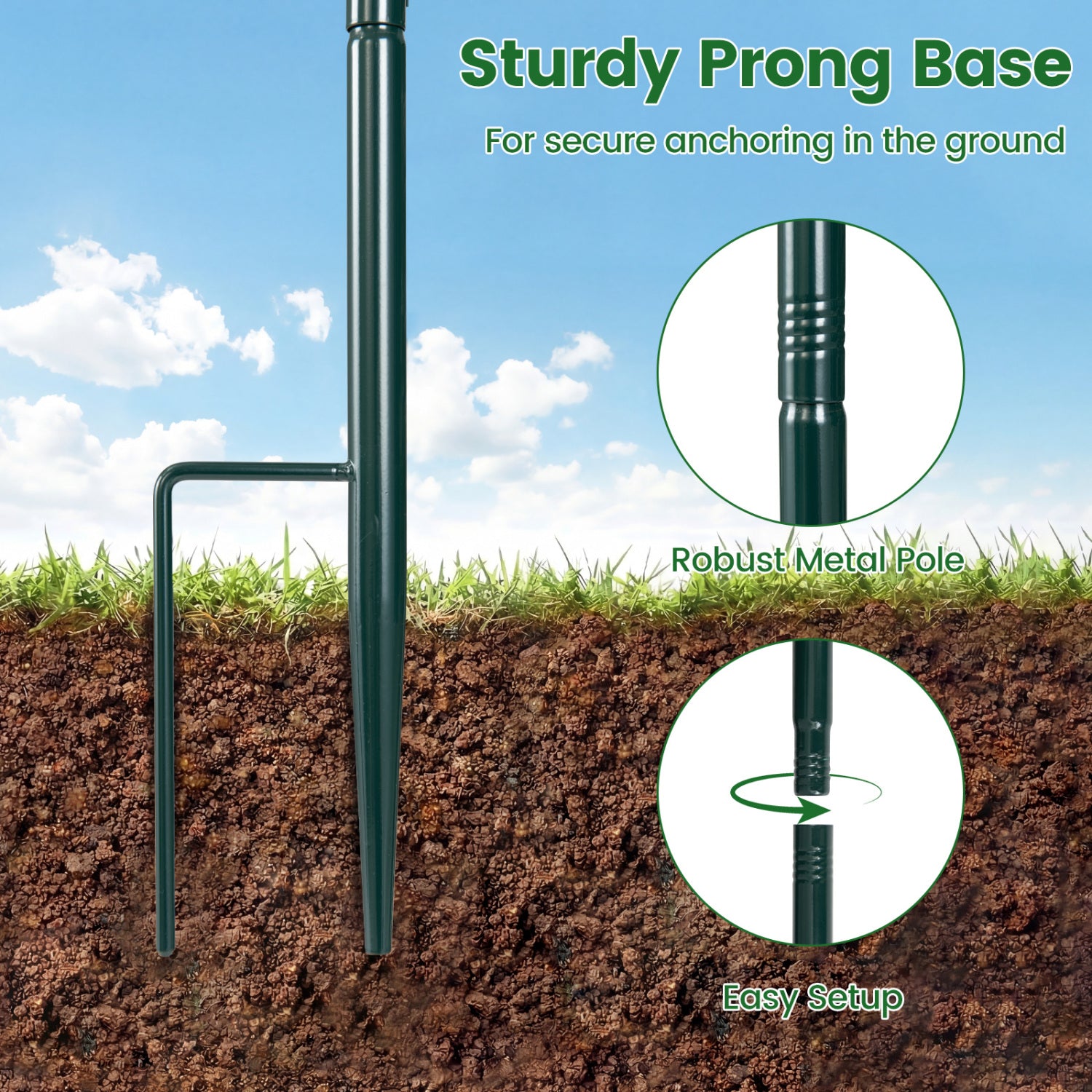 10 LBS Large Capacity Squirrel Proof Bird Feeder with Pole Mount and Baffle - view 8